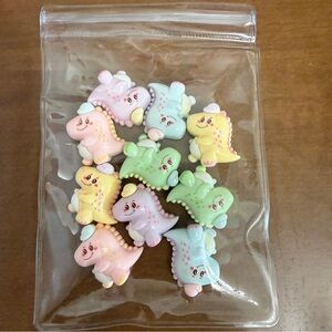Cute Dinosaur Hair Clips Set for DIY projects 10 pieces